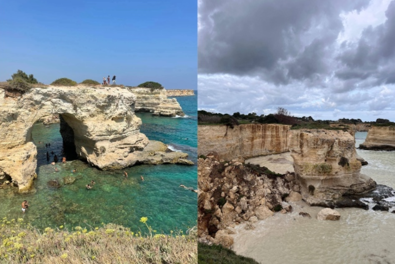 Arco dos Namorados desaba no Dia dos Namorados na costa adriática da Itália